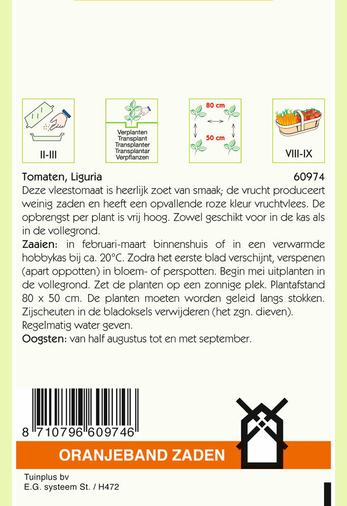 Oranjeband zaden Tomaat Liguria - Groentezaden