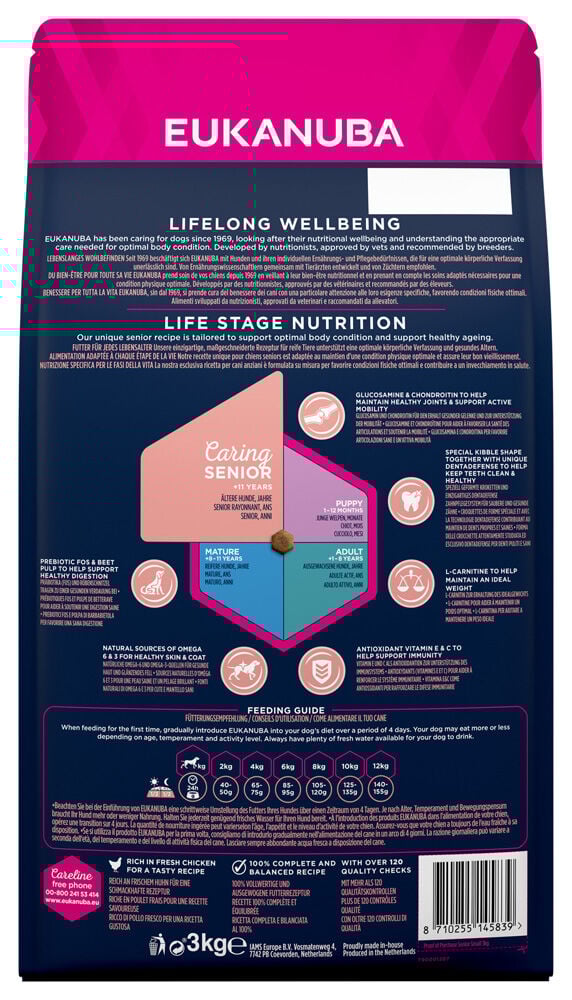 Eukanuba Caring Senior Small Breed - Hondenvoer - 3 Kilogram - kip