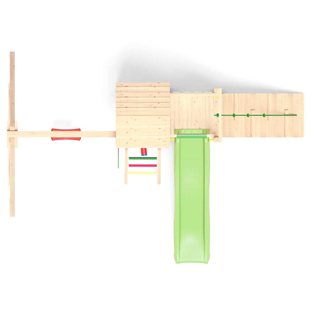Jungle Gym Namsos Grenen - Speeltoestel - Licht groen - Grenenhout