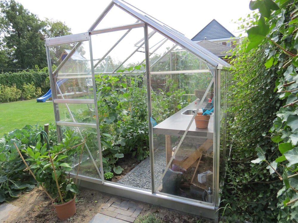 Halls Popular 86 - Tuinkas - zilver - 195x193x257 cm - Tuindersglas