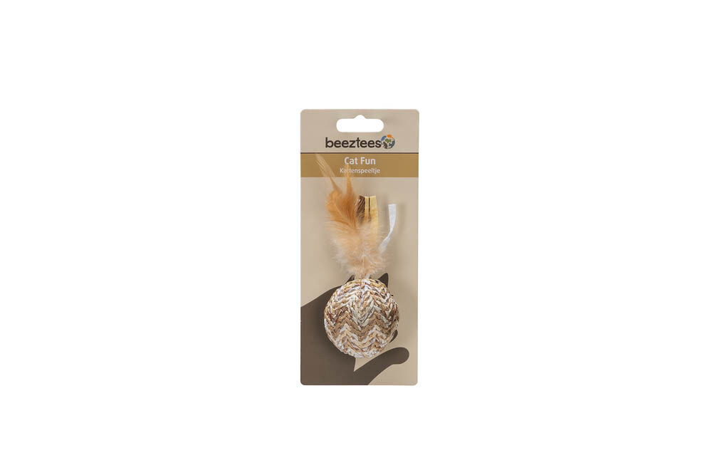 Beeztees Balletje Tuxa - Kattenspeeltje - Beige
