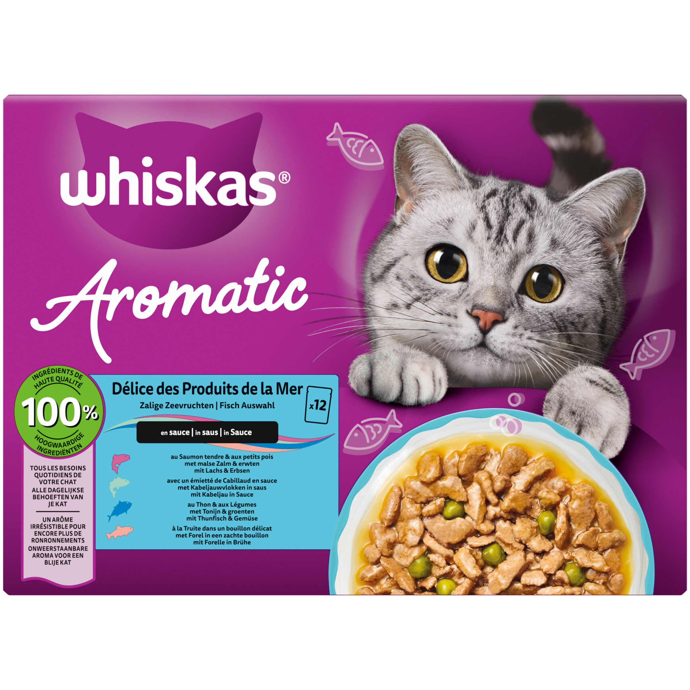 Whiskas Aromatic in saus - Kattenvoer - 12x85 gram