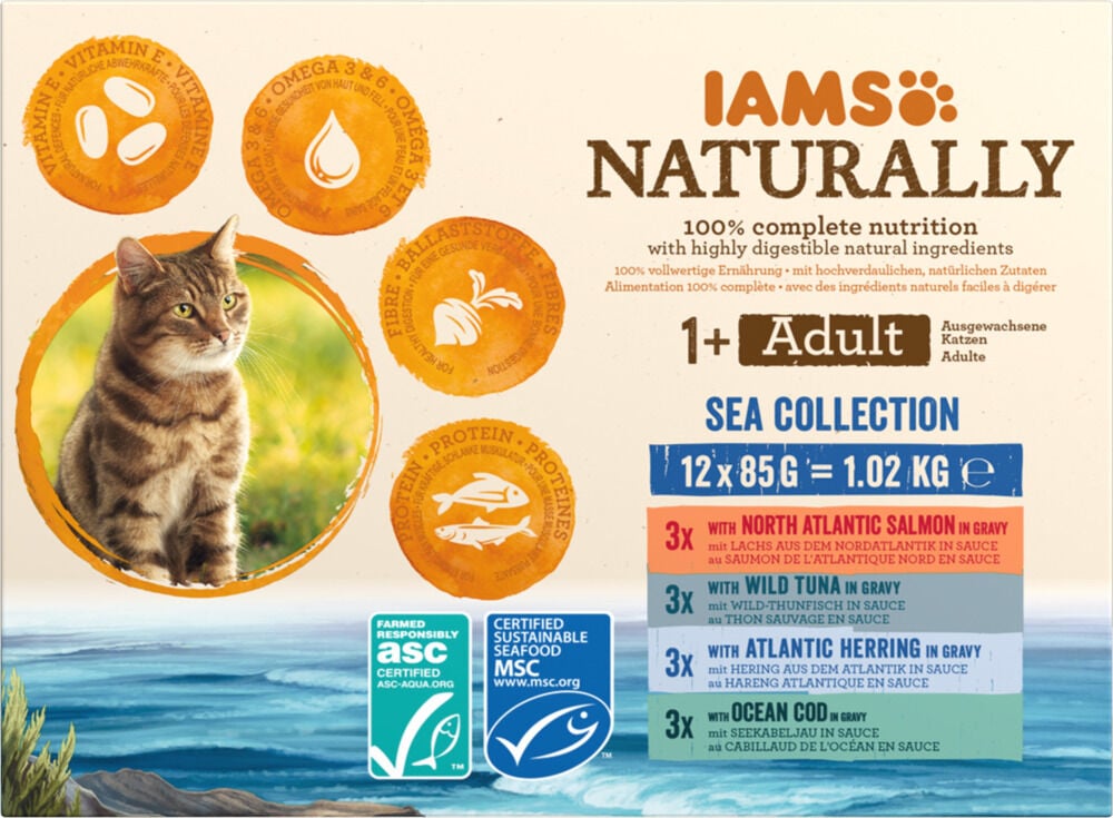 IAMs Adult Sea Collection - Kattenvoer - 12x85 gram IAMs Adult Sea Collection - Kattenvoer - 12x85 gram