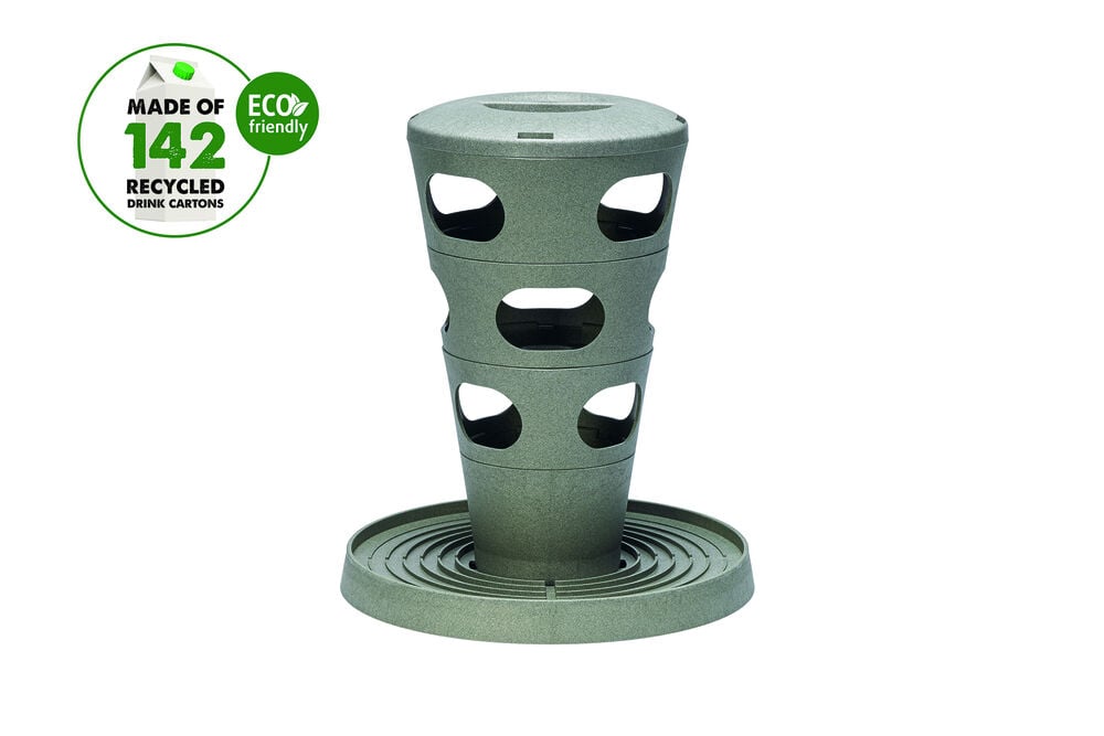 Beeztees Voertoren  - Kippenvoerbak - Grijs Groen - 36x30x30 cm