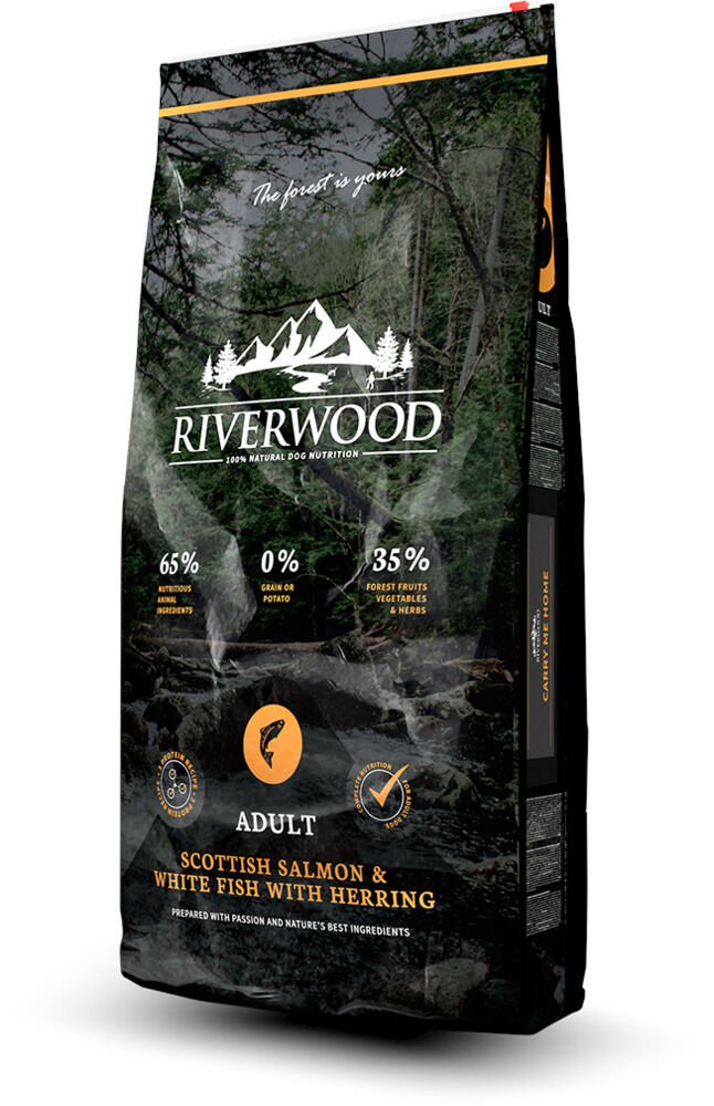 Riverwood Adult - Hondenvoer - 12 Kilogram - witvis, zalm Riverwood Adult - Hondenvoer - 12 Kilogram - witvis, zalm