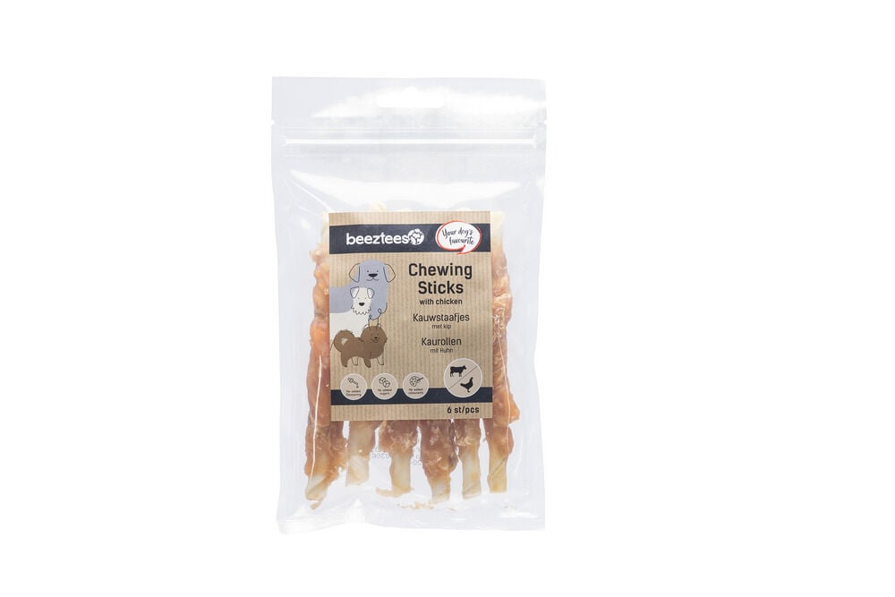 Beeztees Kauwstaafjes- Hondensnack - 6 Stuks - Kip Beeztees Kauwstaafjes- Hondensnack - 6 Stuks - Kip