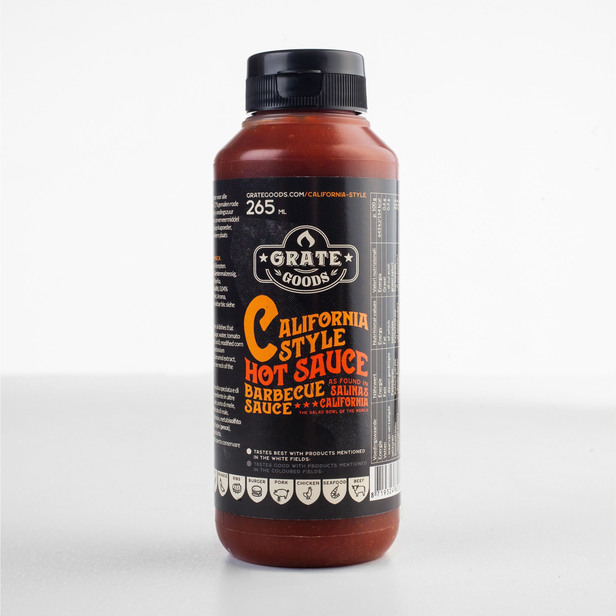 Grate goods California Hot - BBQ saus - 265 Milliliter - Bruin Grate goods California Hot - BBQ saus - 265 Milliliter - Bruin
