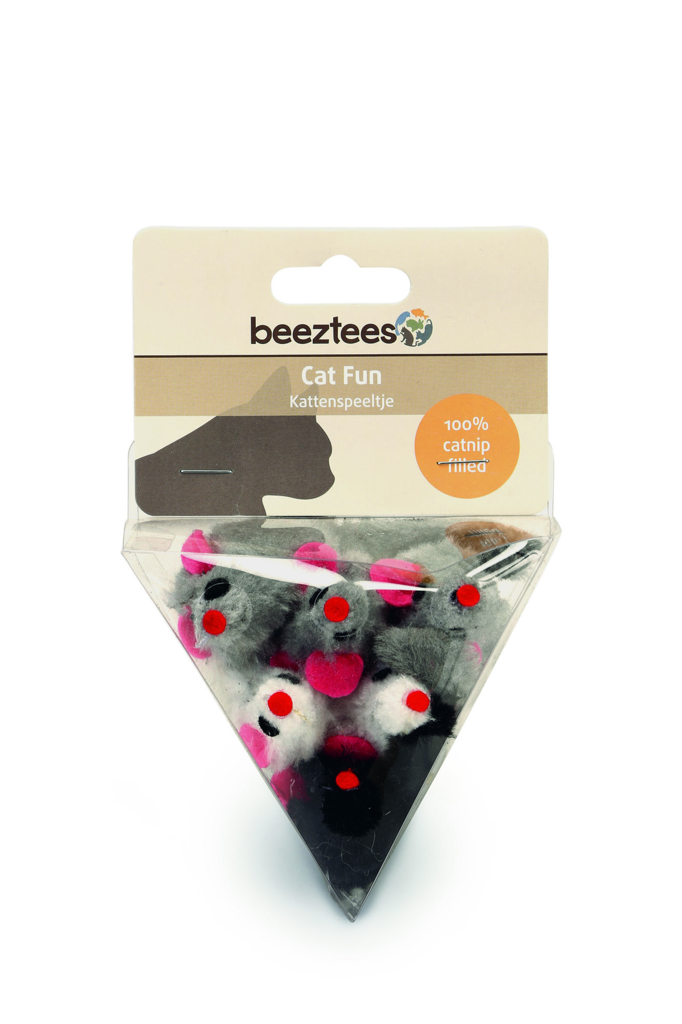 BEEZTEES Muis in driehoek   - Kattenspeeltje