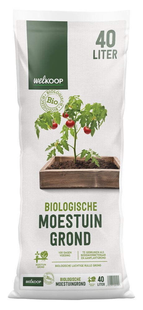 Welkoop Biologische Moestuingrond - Potgrond 40L Pallet - 63 Stuks
