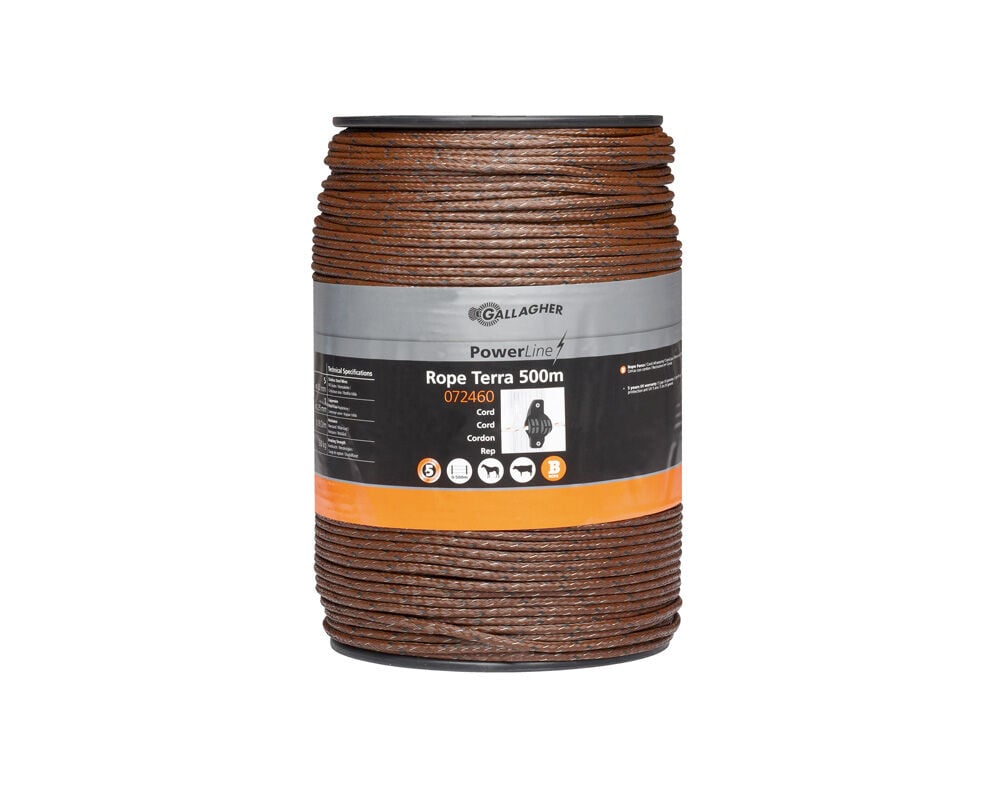 Gallagher Powerline Cord - Schrikkoord - 32.5 cm - 500 Meter - Terra - 20 cm - 50000 cm