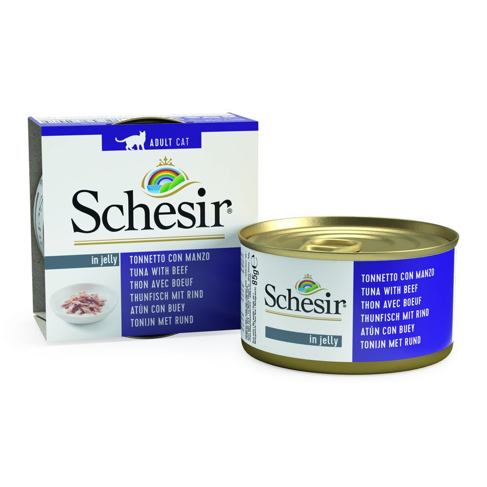 Schesir - Kattenvoer in Gelei - 85 Gram - rund, tonijn Schesir - Kattenvoer in Gelei - 85 Gram - rund, tonijn