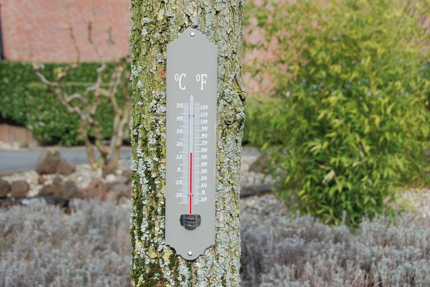 Thermometer metaal - groen/grijs/wit