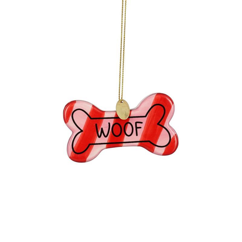 Mica Decorations Hondenbot - Kerstornament - Rood - 8x24x24.5 cm