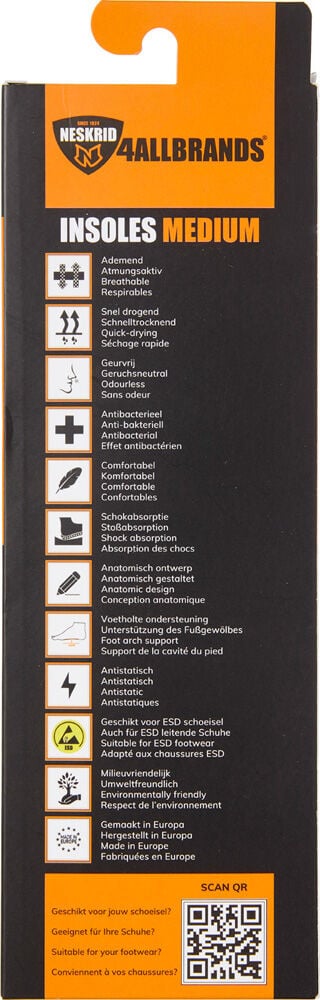 Neskrid Medium Safety - Inlegzool - Oranje - 36