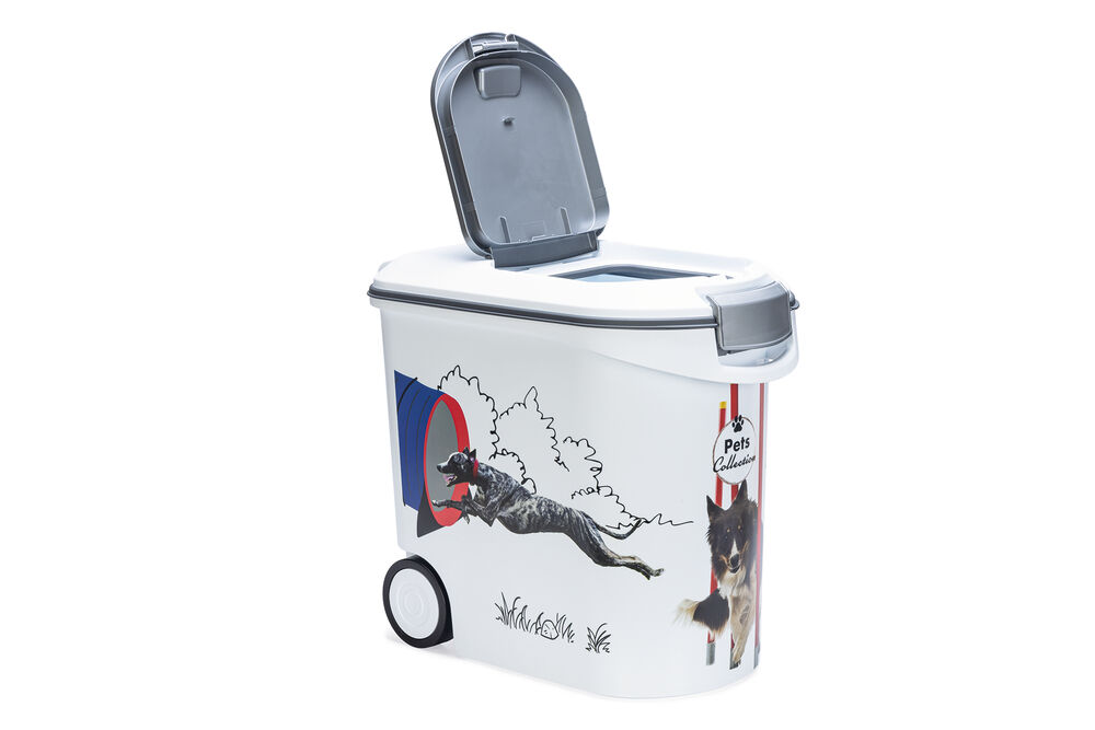 Curver Hond - Voercontainer - 35 Liter - Wit Grijs