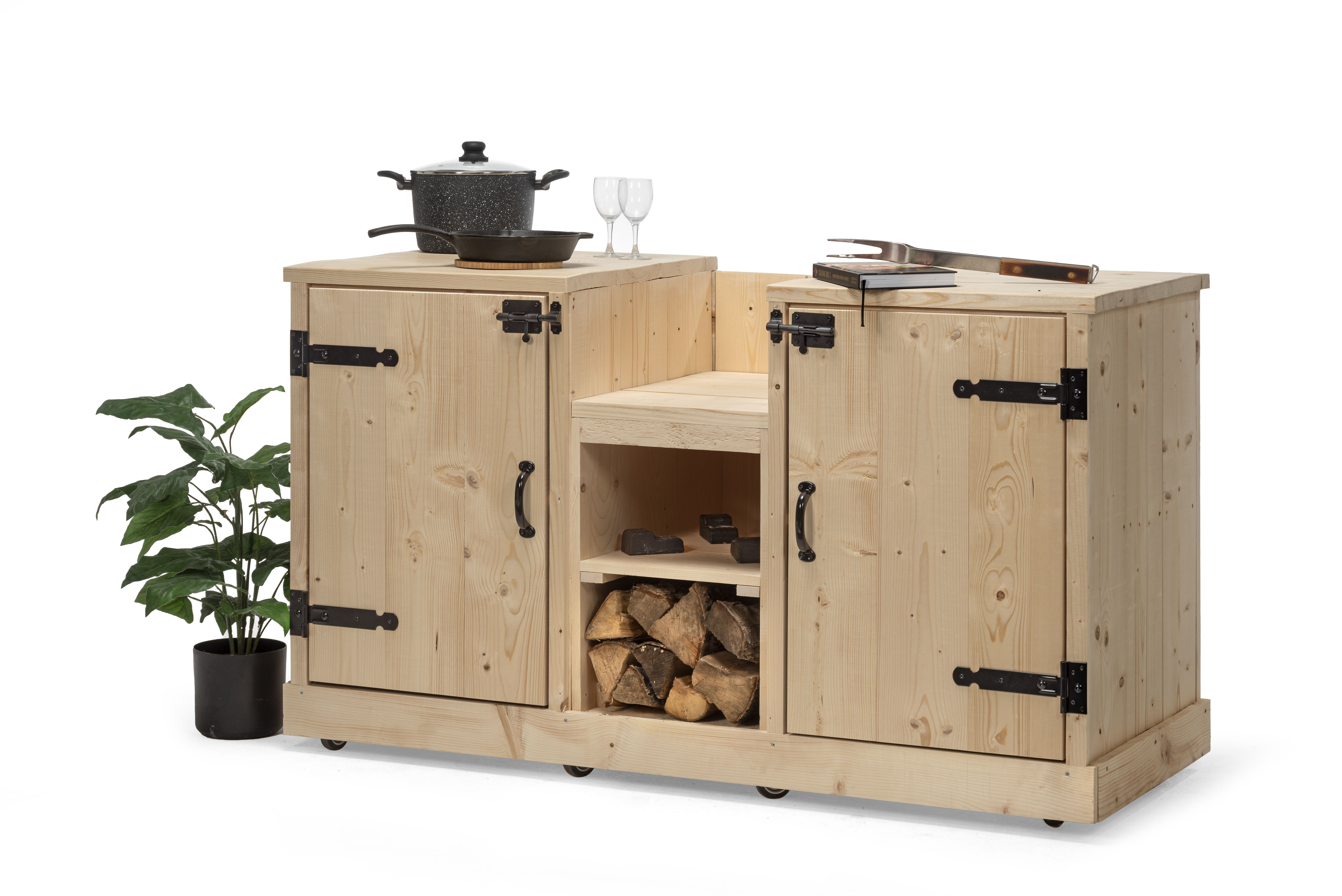 Volente Diek - Buitenkeuken - Bruin - 1x154x62 cm