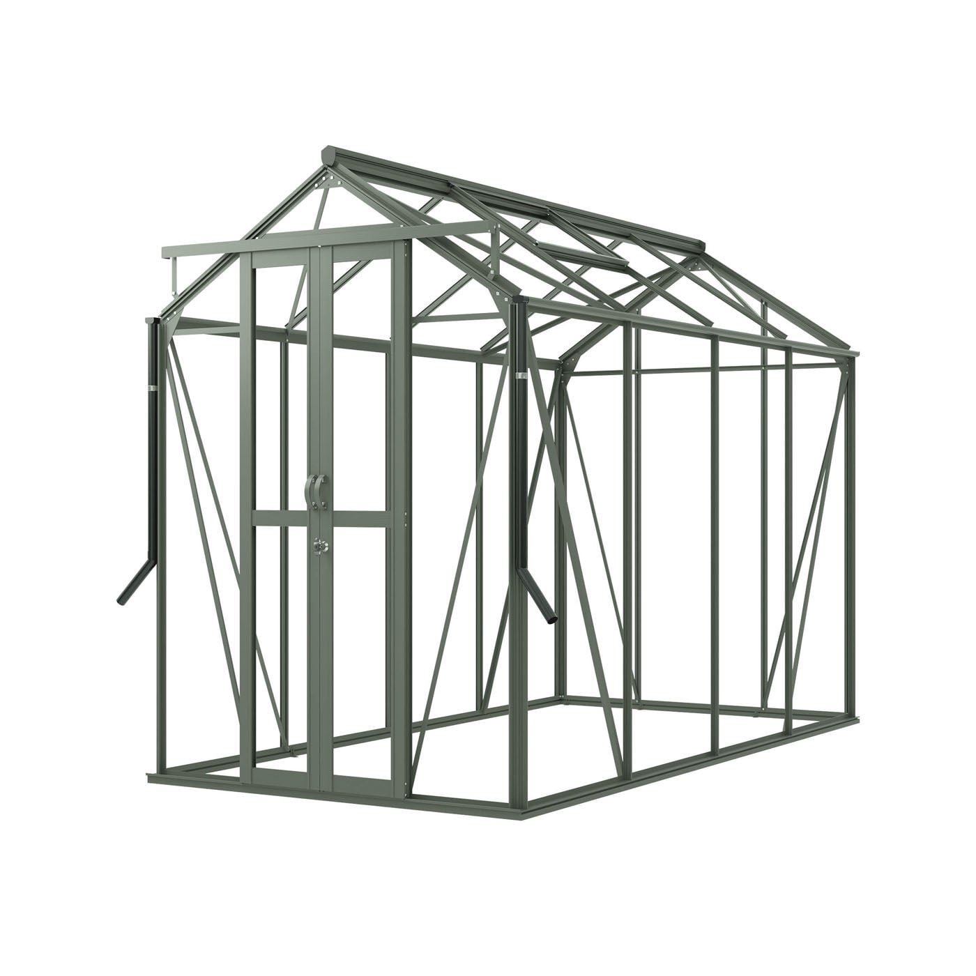 Royal Well Anne III Full Options - Tuinkas - Groengrijs - 211.2x149.8x289.9 cm - Veiligheidsglas