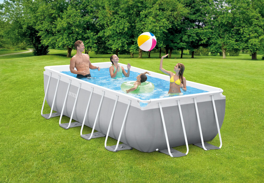 Intex Prism Frame Pool - Zwembad - Grijs - 100x200x400 cm