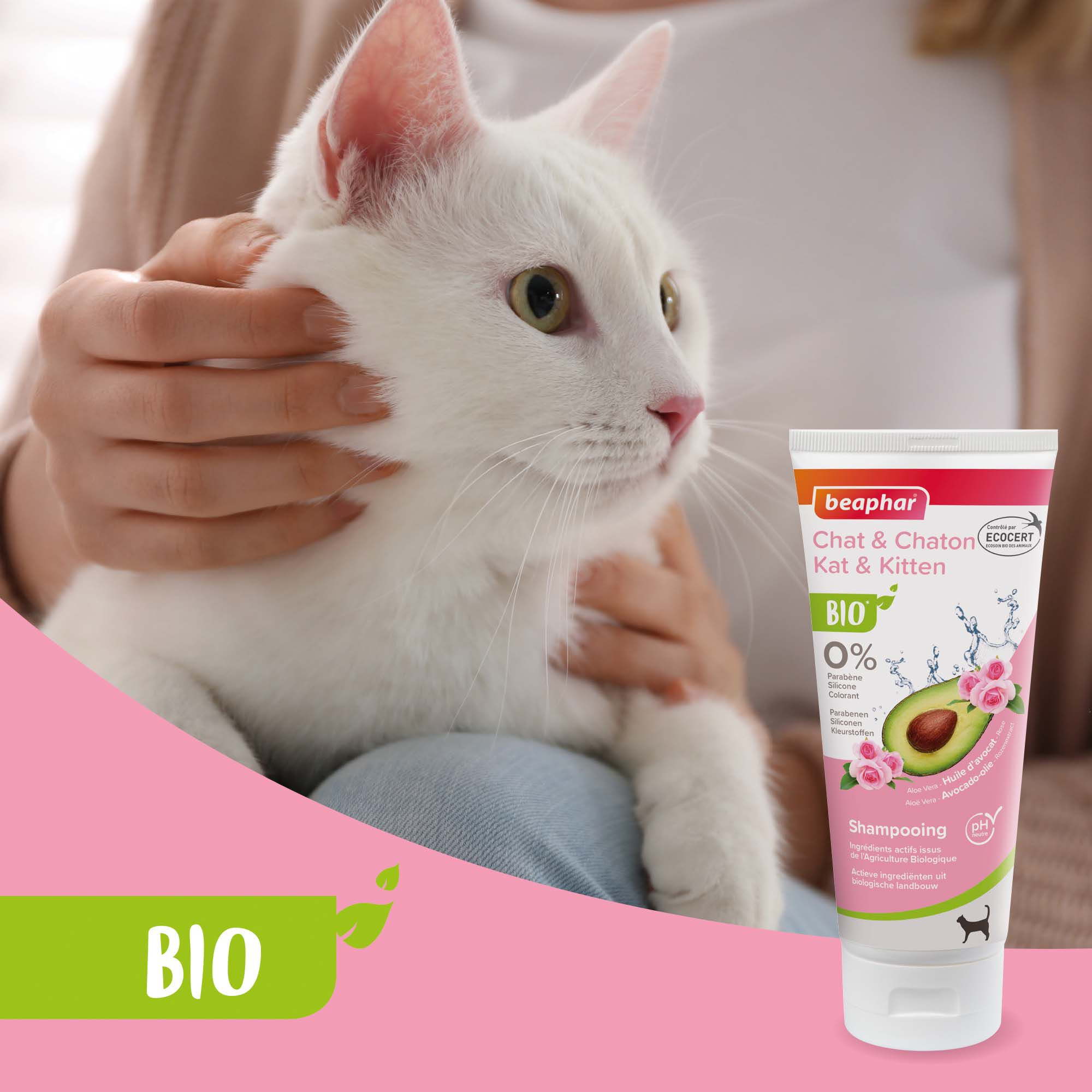 Beaphar Kat & Kitten Bio - Kattenshampoo - 200 Milliliter - 17x6.8x3.5 cm
