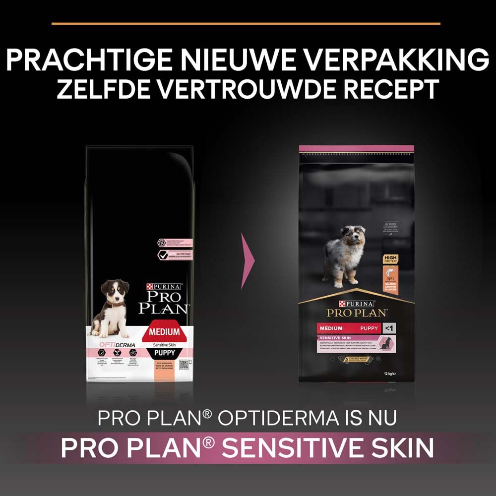 PRO PLAN Sensitive Skin Puppy Medium - Hondenvoer - 3 Kilogram - zalm