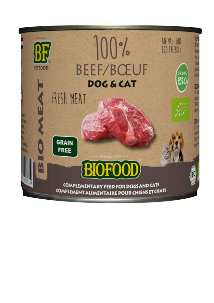 Biofood Organic 100% Rund - Hondenvoer - Kattenvoer - 200 Gram - rund Biofood Organic 100% Rund - Hondenvoer - Kattenvoer - 200 Gram - rund