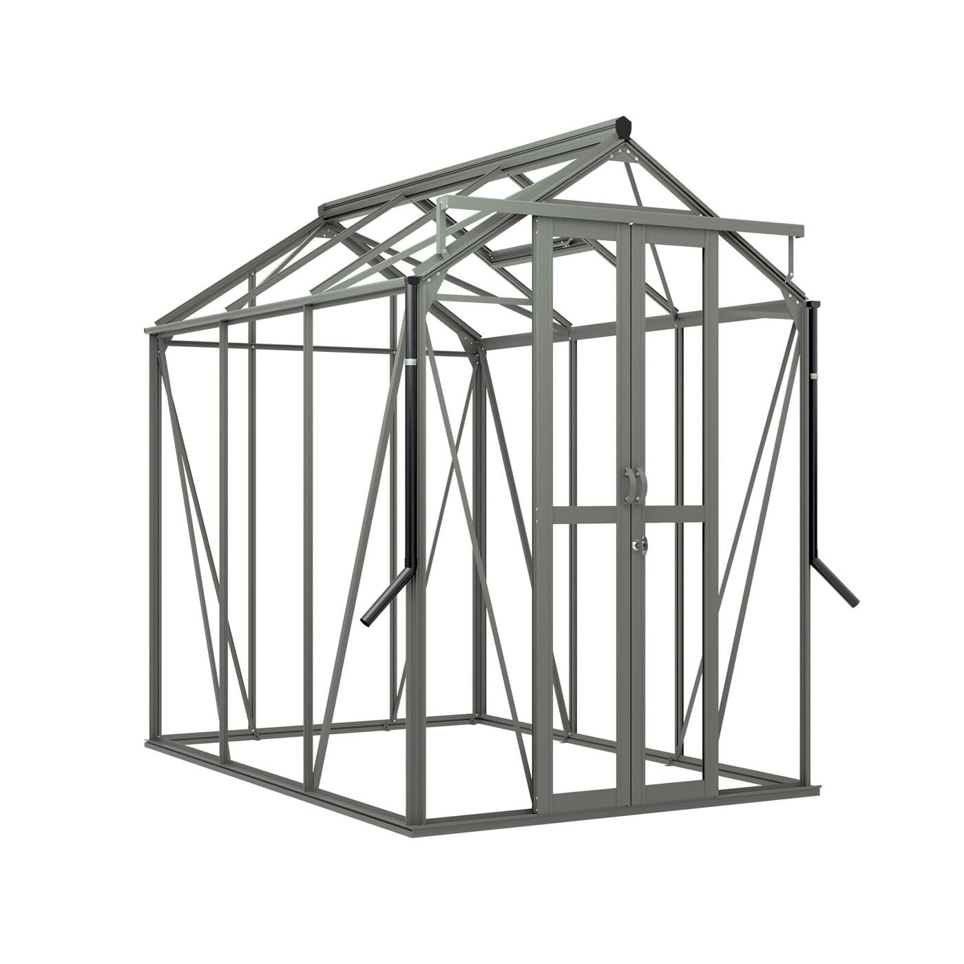 Royal Well Anne II Full Options - Tuinkas - Groengrijs - 211.2x149.8x220.1 cm - Veiligheidsglas
