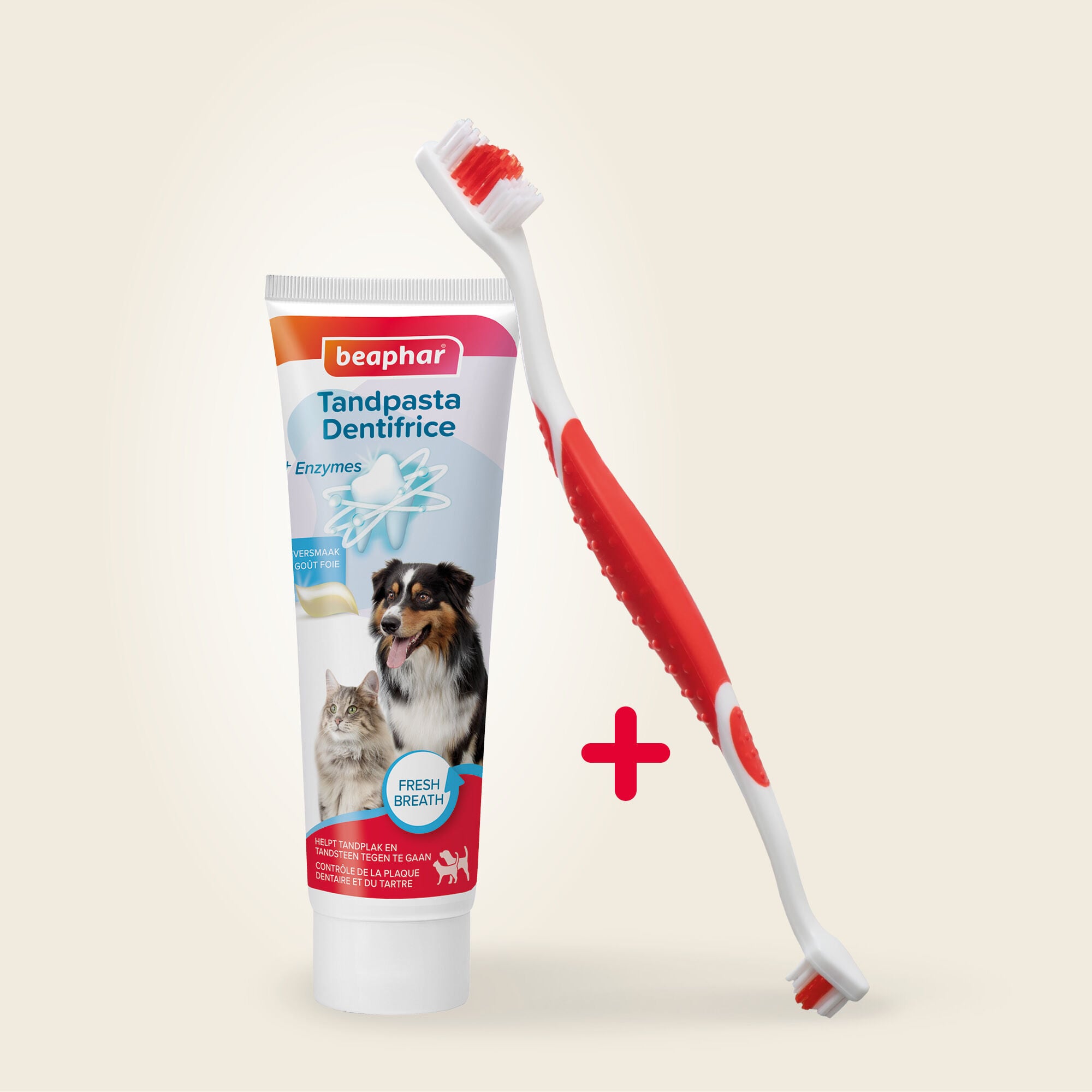 Beaphar Combi-pack - Tandenborstel en Tandpasta - Hond - Wit