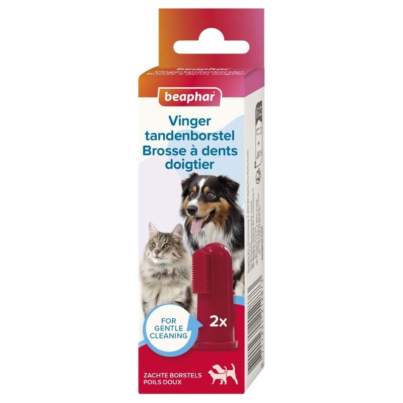 Beaphar Vingertandenborstel - Hond en Kat - 2 Stuks - Wit