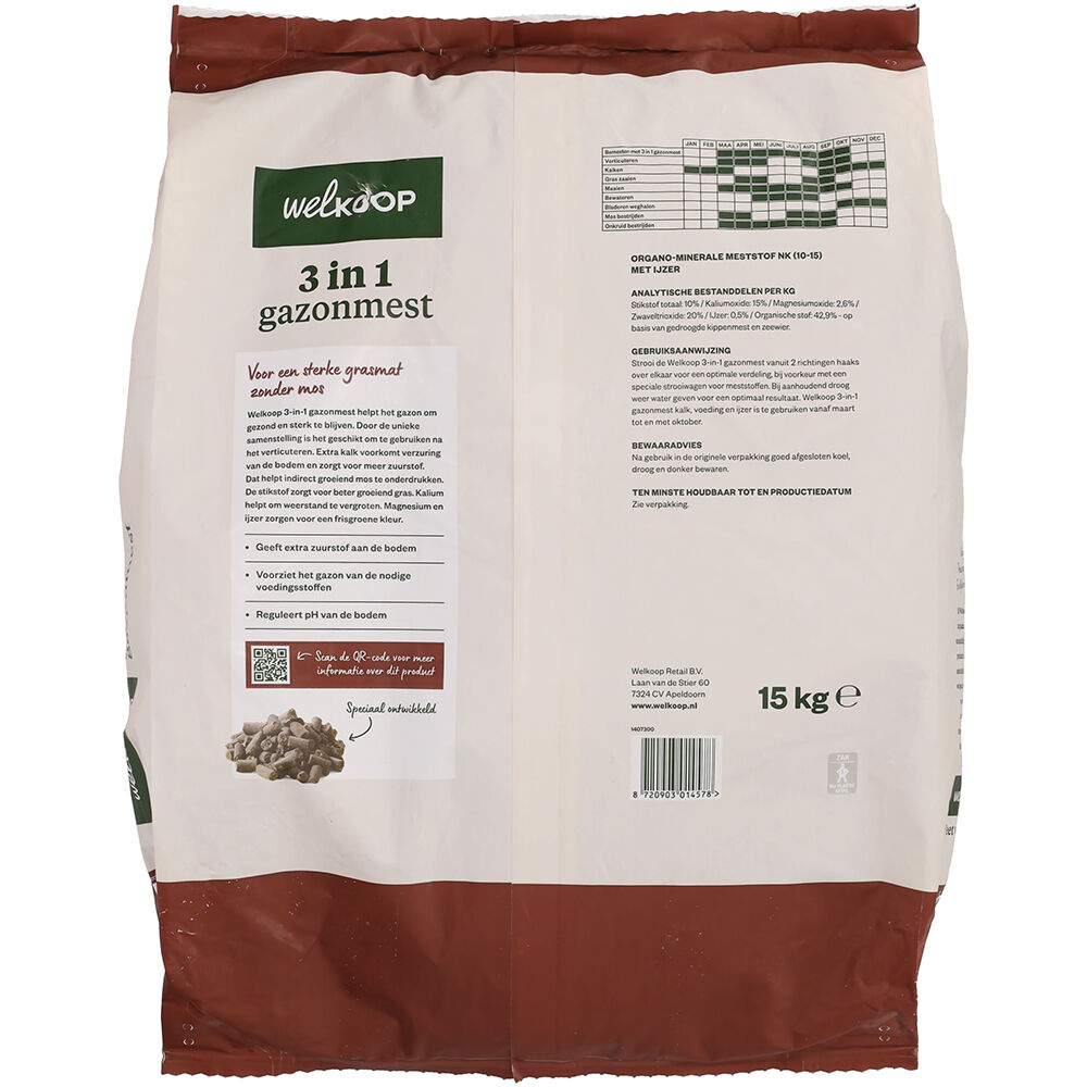 Welkoop - 3 in 1 Gazonmest - 400 m2 - 15 Kilogram