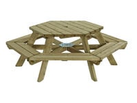 Talen Zeshoek  - Picknicktafel - Bruin - 1x1x76 cm