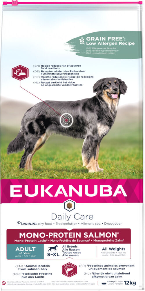 Eukanuba Daily Care Mono Protein - Hondenvoer - 12 Kilogram - zalm Eukanuba Daily Care Mono Protein - Hondenvoer - 12 Kilogram - zalm