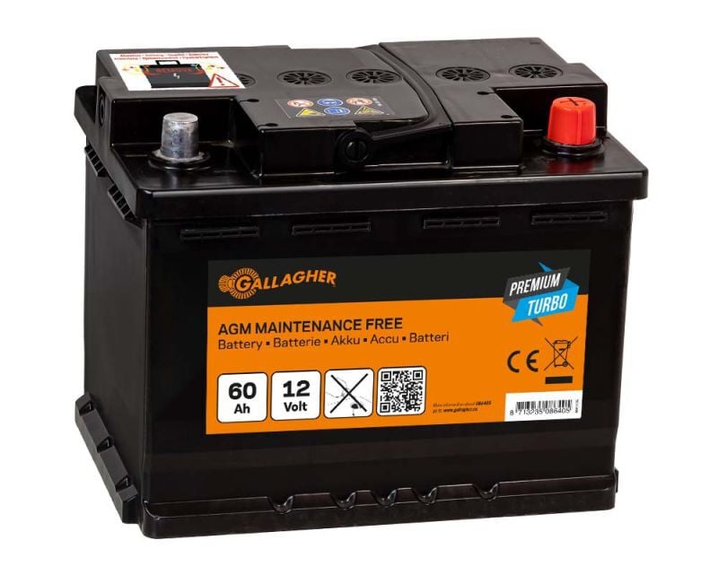 Gallagher Premium Turbo AGM - Batterij - 24.2 cm - 12V - 17.5 cm - 60 Ah