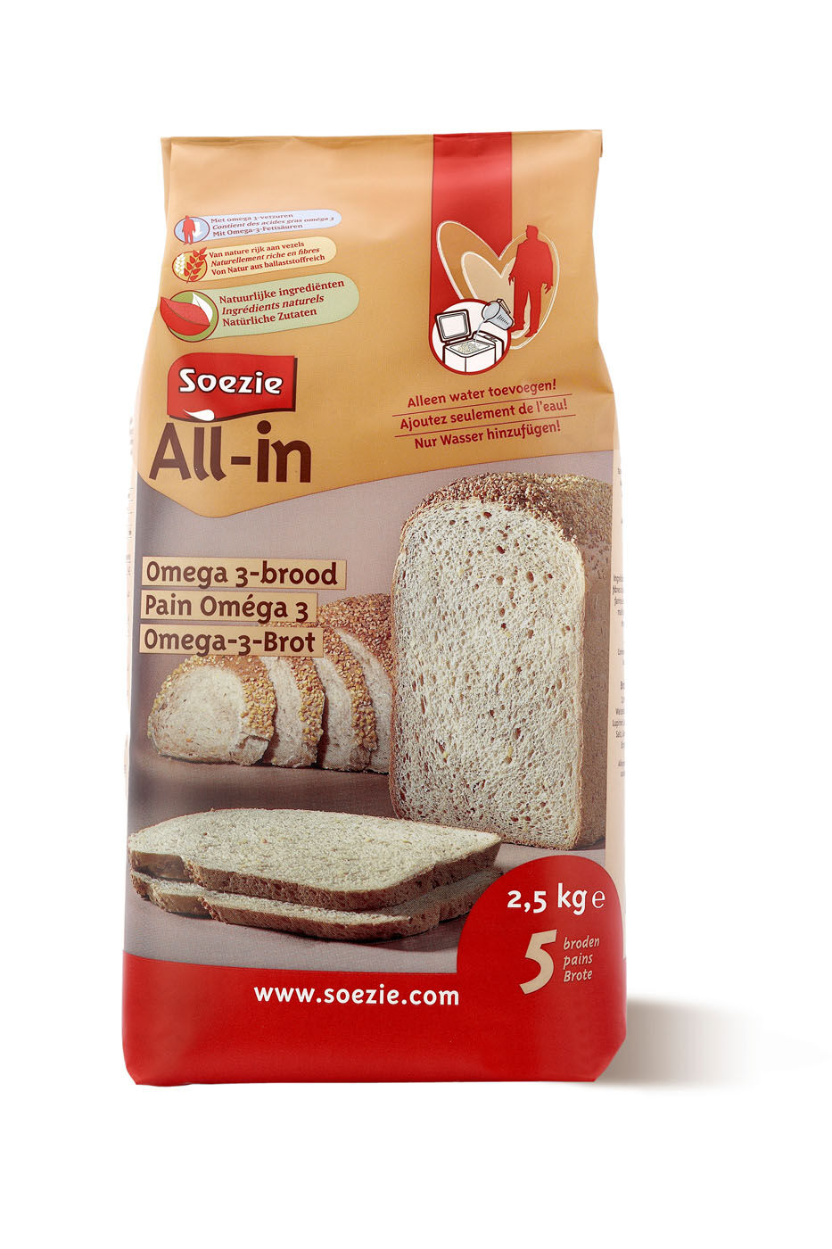 Soezie All-in-mix Omega 3 brood - Broodmeel