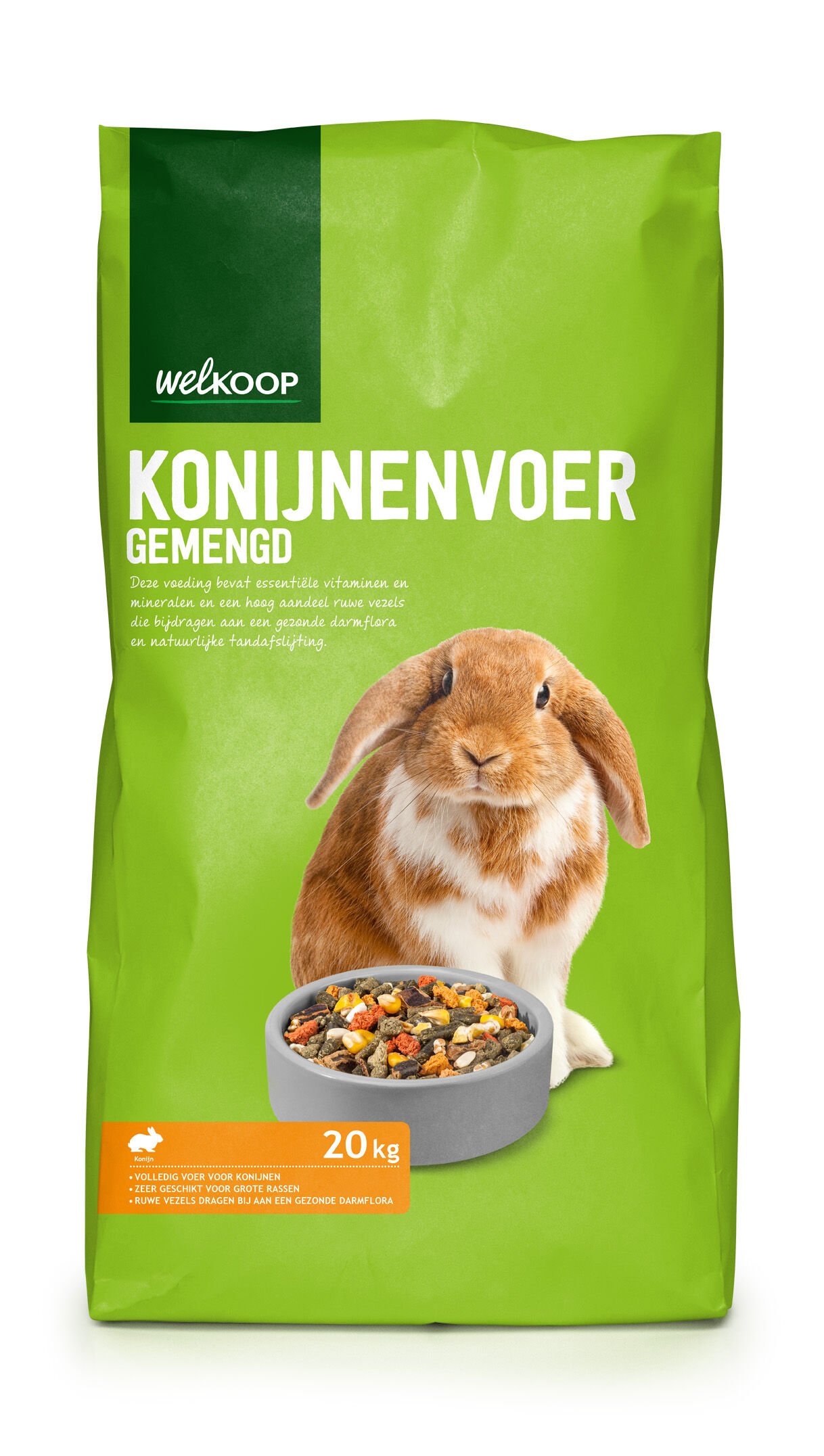 Welkoop Gemengd Konijnenvoer - 20 Kilogram Welkoop Gemengd Konijnenvoer - 20 Kilogram