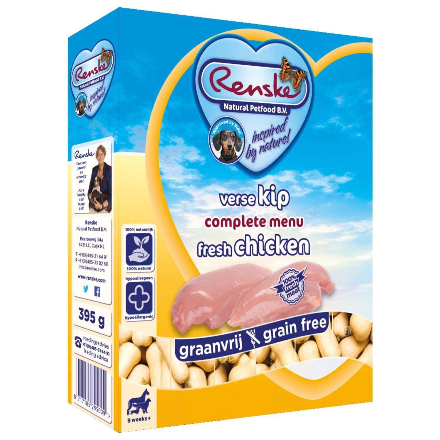Renske Graanvrij - Hondenvoer - 395 Gram - kip Renske Graanvrij - Hondenvoer - 395 Gram - kip
