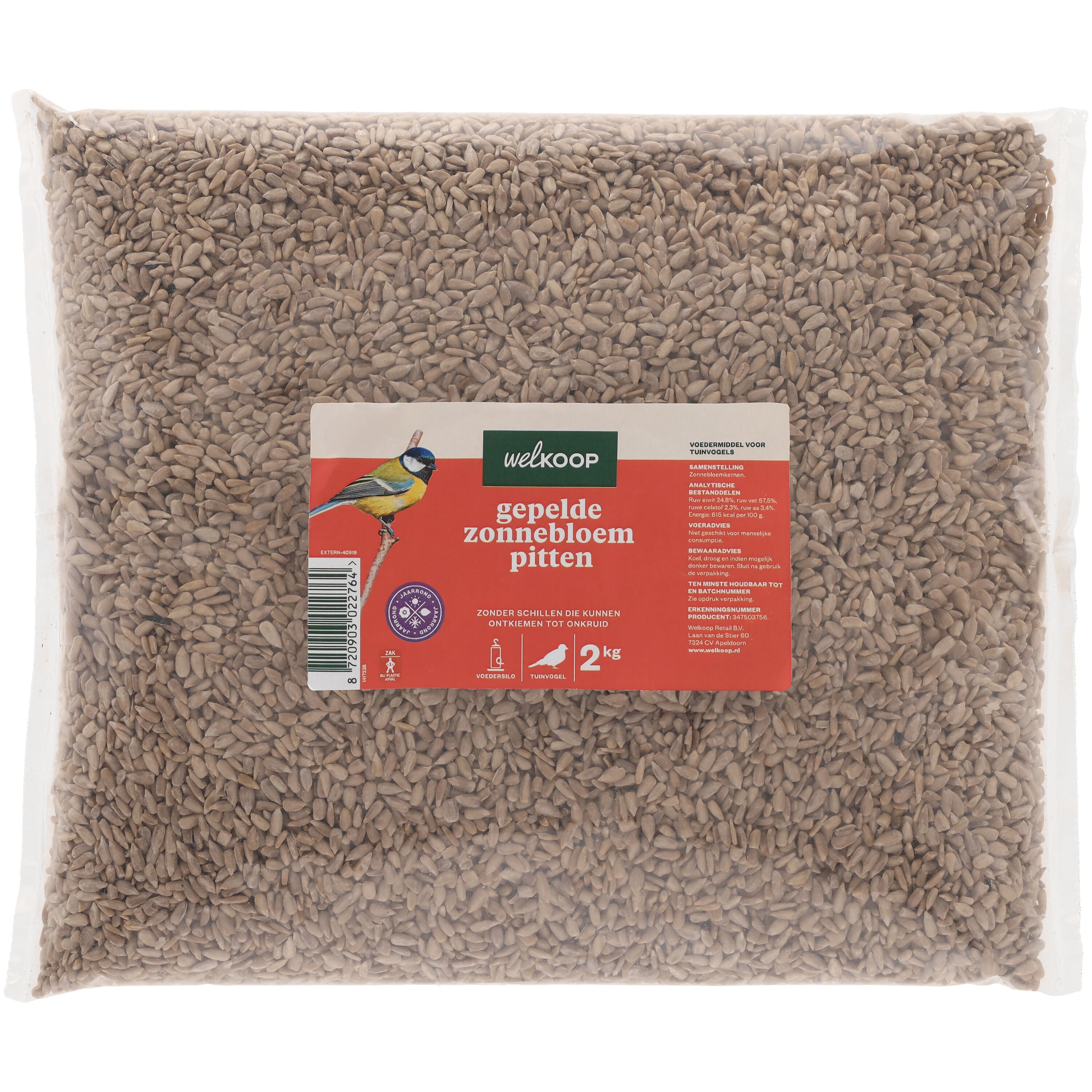 Welkoop Gepelde Zonnebloempitten - Onkruidvrij - Tuinvogelvoer - 2 Kilogram Welkoop Gepelde Zonnebloempitten - Onkruidvrij - Tuinvogelvoer - 2 Kilogram