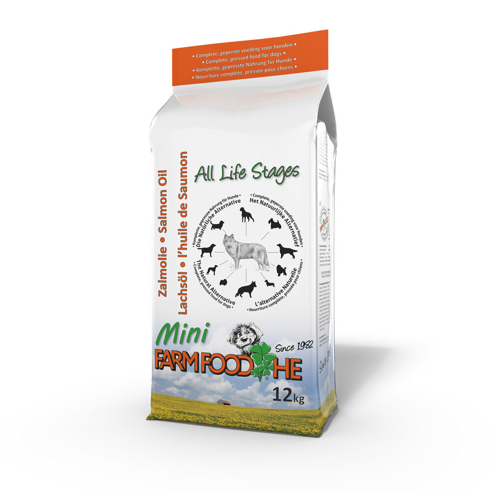 Farm Food HE Zalmolie Mini - Hondenvoer - 12 Kilogram - Zalm Farm Food HE Zalmolie Mini - Hondenvoer - 12 Kilogram - Zalm
