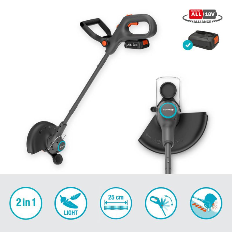 Gardena EasyTrim 25 18V set - Accu grastrimmer (incl. accu)
