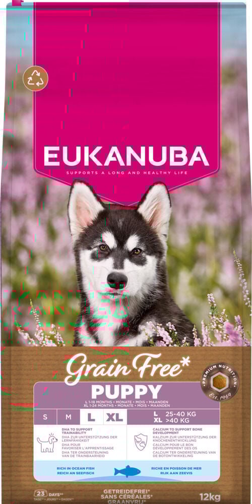 Eukanuba Puppy Large Graanvrij - Hondenvoer - 12 Kilogram - Vis Eukanuba Puppy Large Graanvrij - Hondenvoer - 12 Kilogram - Vis