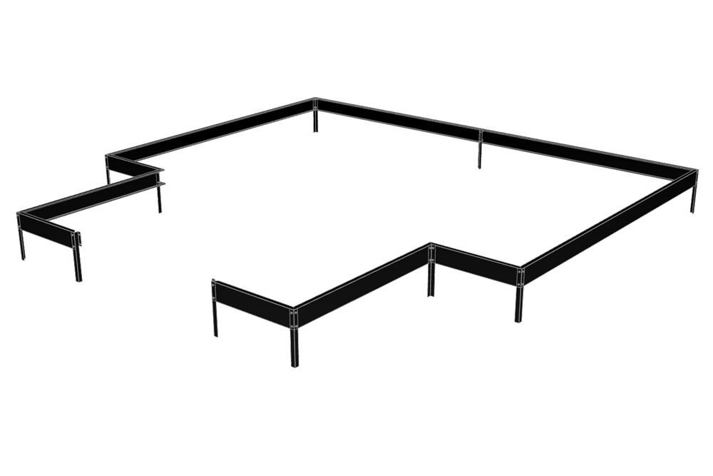 HALLS Garden Room 12,9 - Fundering - zwart - 12x3x391 cm