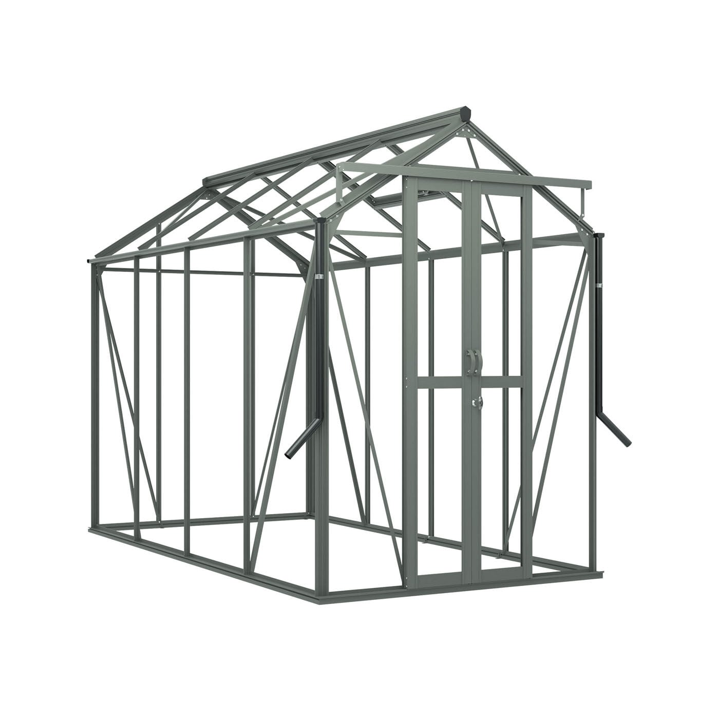Royal Well Anne III Full Options - Tuinkas - Groengrijs - 211.2x149.8x289.9 cm - Veiligheidsglas