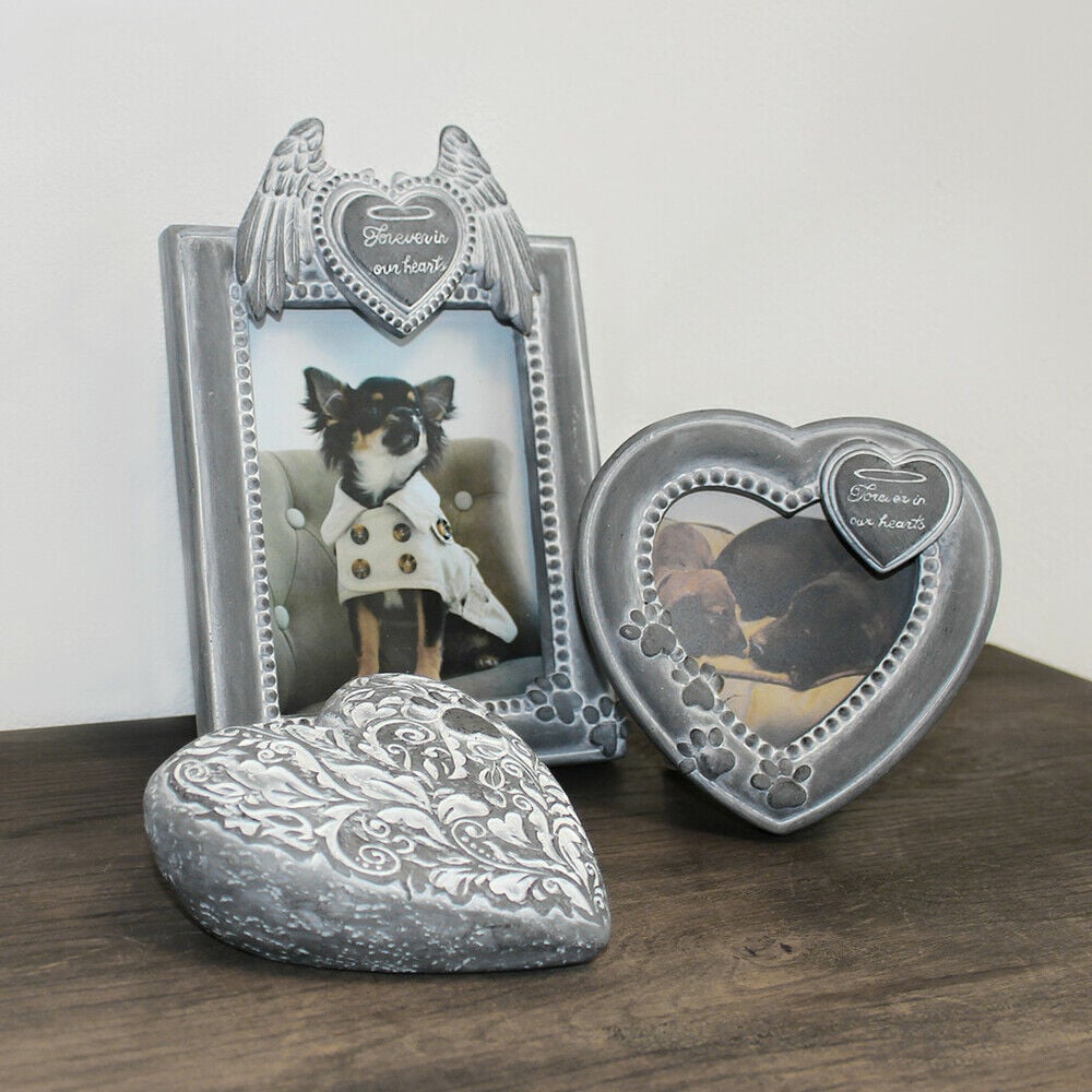 Happy-House - Fotolijst - Hond Kat - Herdenken - grijs - Small