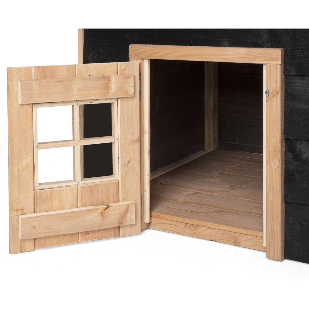 Voldux Sven - Hondenhok - Naturel / zwart - 110x113x201 cm