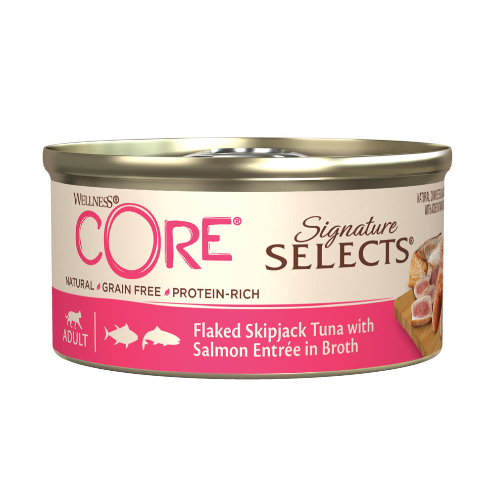 Wellness Core Signature Selects - Kattenvoer - 79 Gram - zalm, tonijn Wellness Core Signature Selects - Kattenvoer - 79 Gram - zalm, tonijn