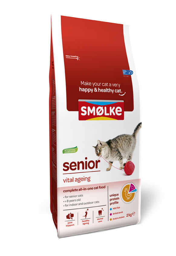 Smölke Senior - Kattenvoer - 2 Kilogram - vis, lam, kip