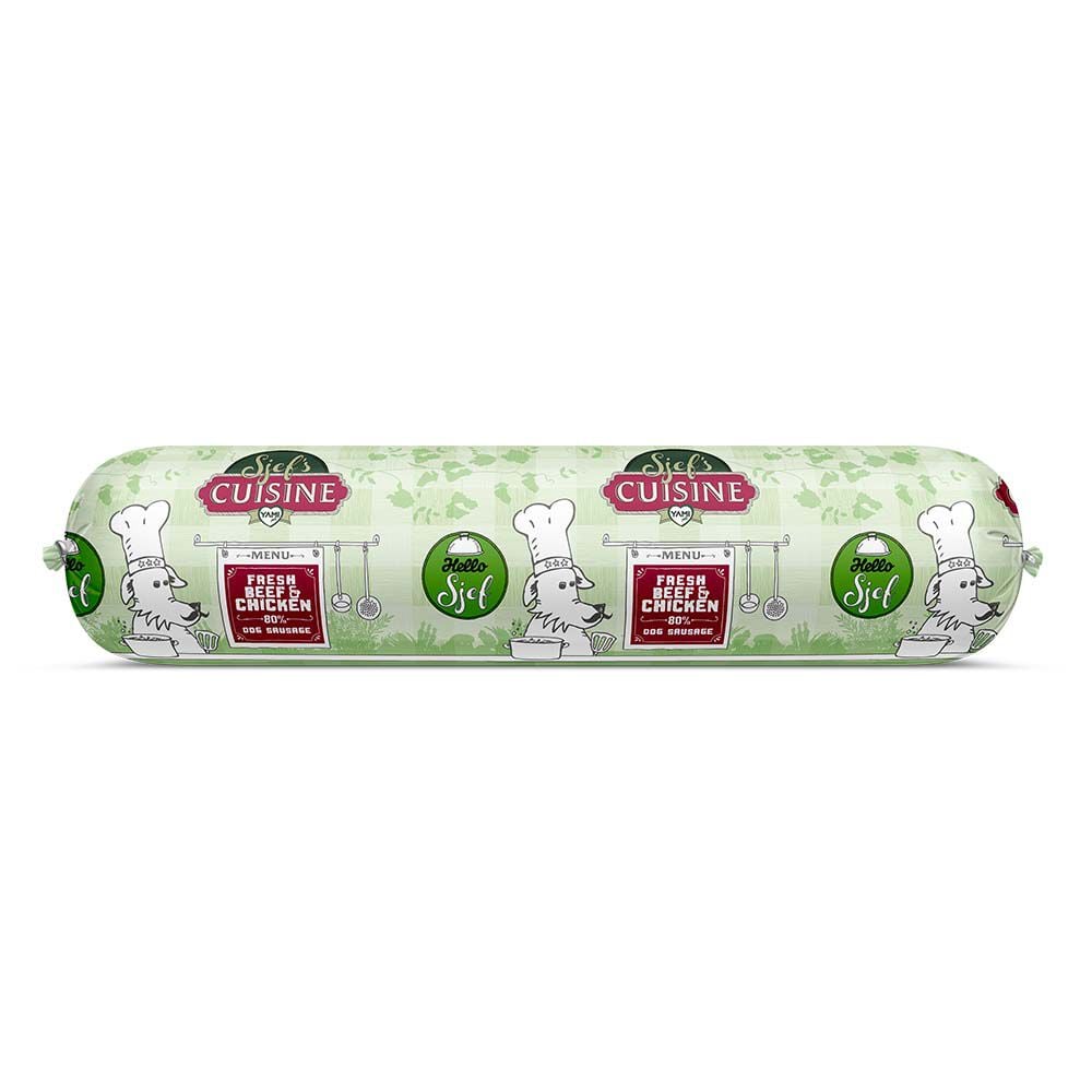 Sjef's Cuisine Special Hondenworst - Hondenvoer - 750 Gram - kip, rund Sjef's Cuisine Special Hondenworst - Hondenvoer - 750 Gram - kip, rund
