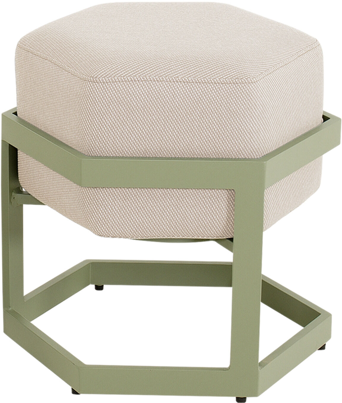 Lesli Living Esagono - Hocker - Zachtgroen - 47.5x41.5x48 cm