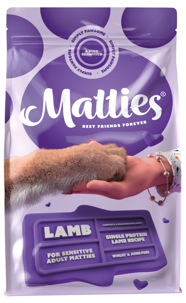 Matties Adult Sensitive - Hondenvoer - 3 Kilogram - lam Matties Adult Sensitive - Hondenvoer - 3 Kilogram - lam
