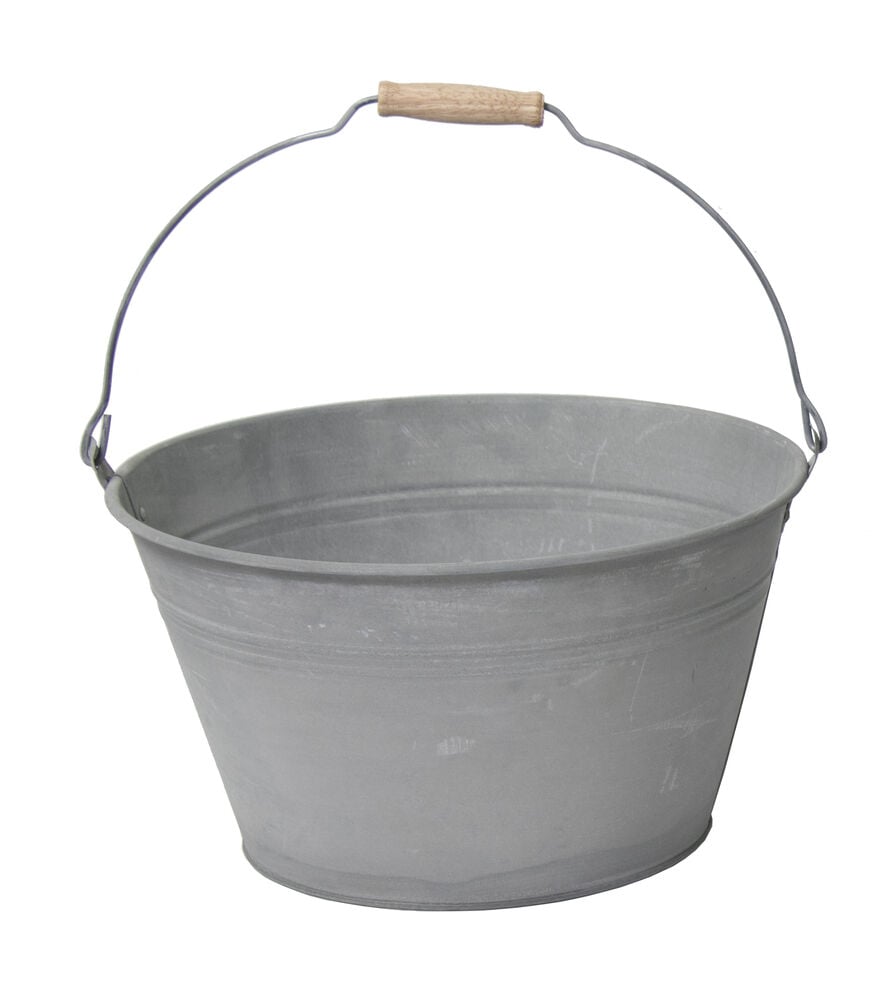 Emmer Zink Old look laag model - Grijs - 32 cm Emmer Zink Old look laag model - Grijs - 32 cm
