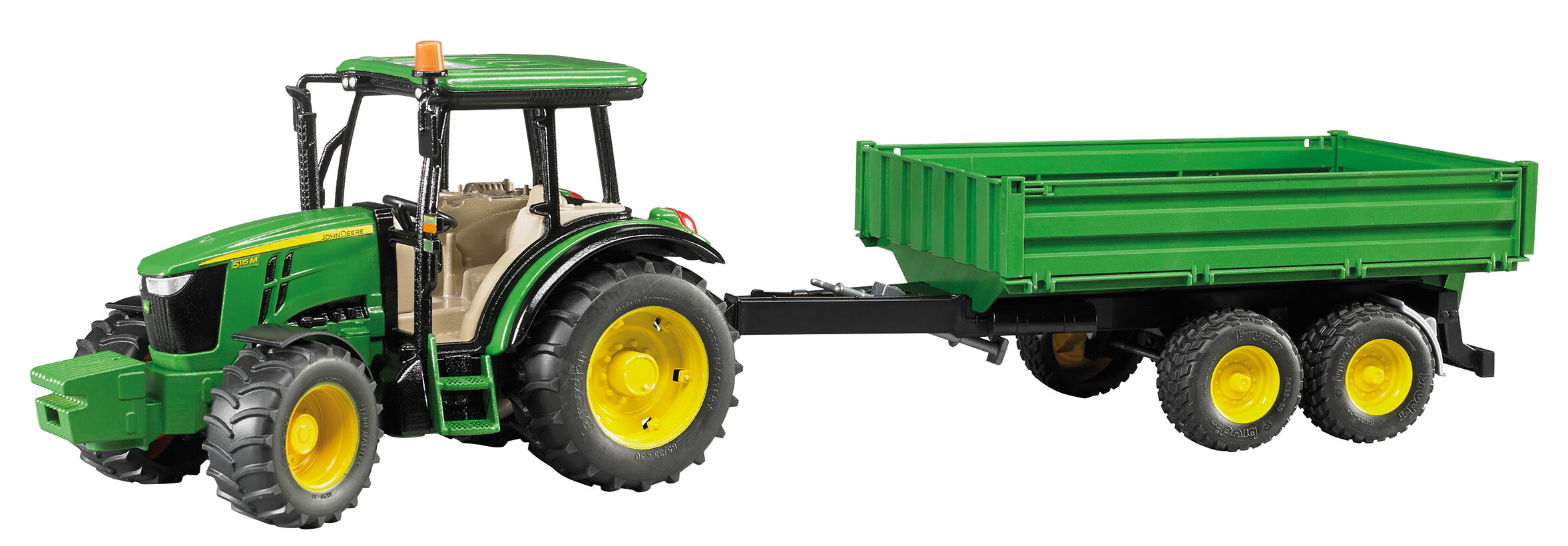 Bruder John Deere 5115M 1:16 met Trailler - Tractor
